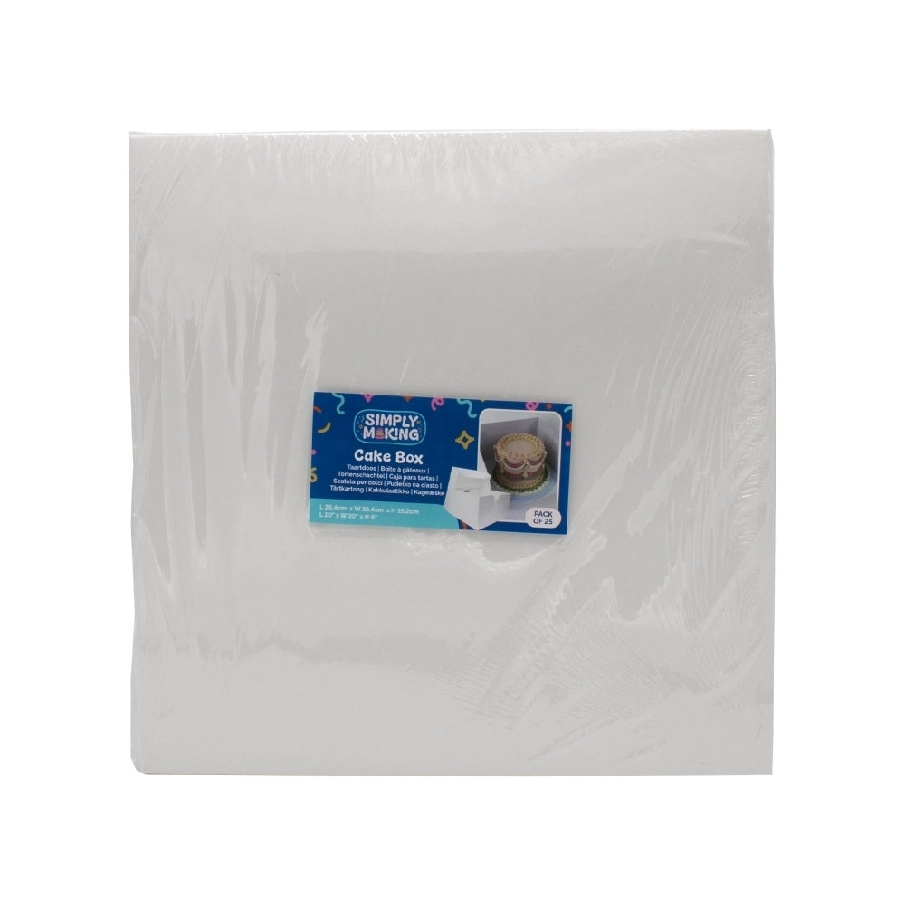 Simply Making White Square Cake Box - 6" Deep