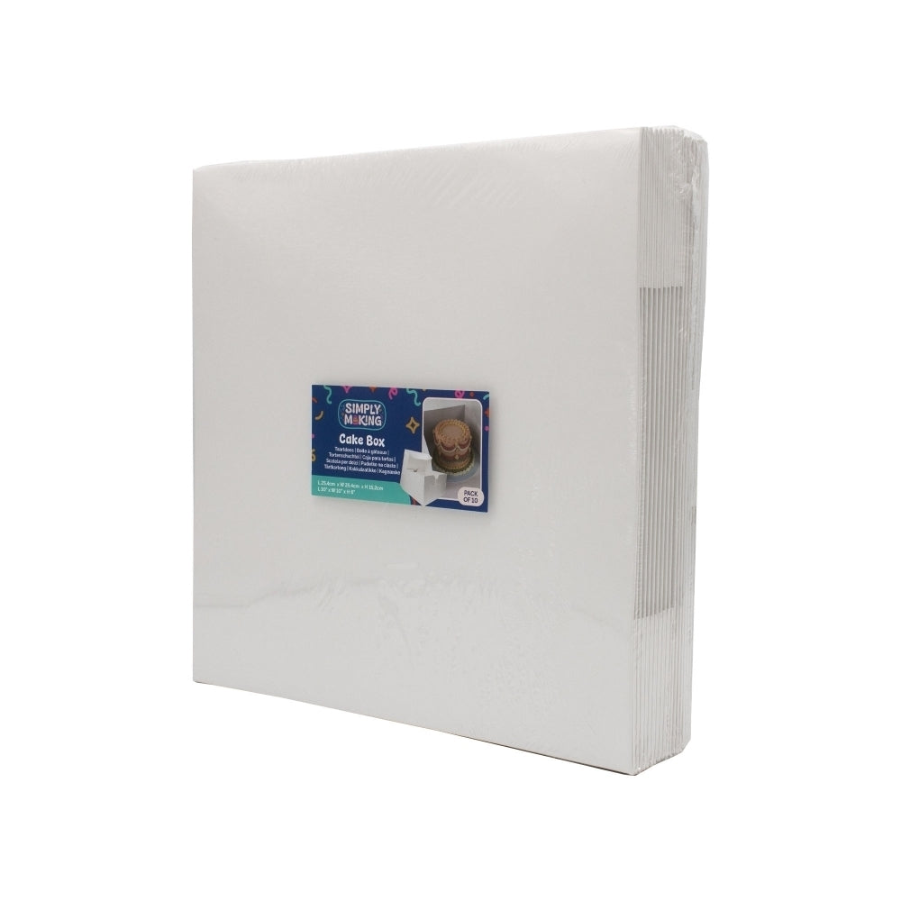 Simply Making White Square Cake Box - 6" Deep