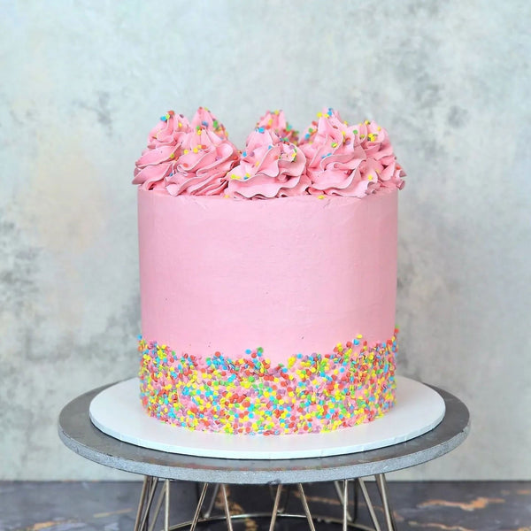 Pink Buttercream Swirl Cake