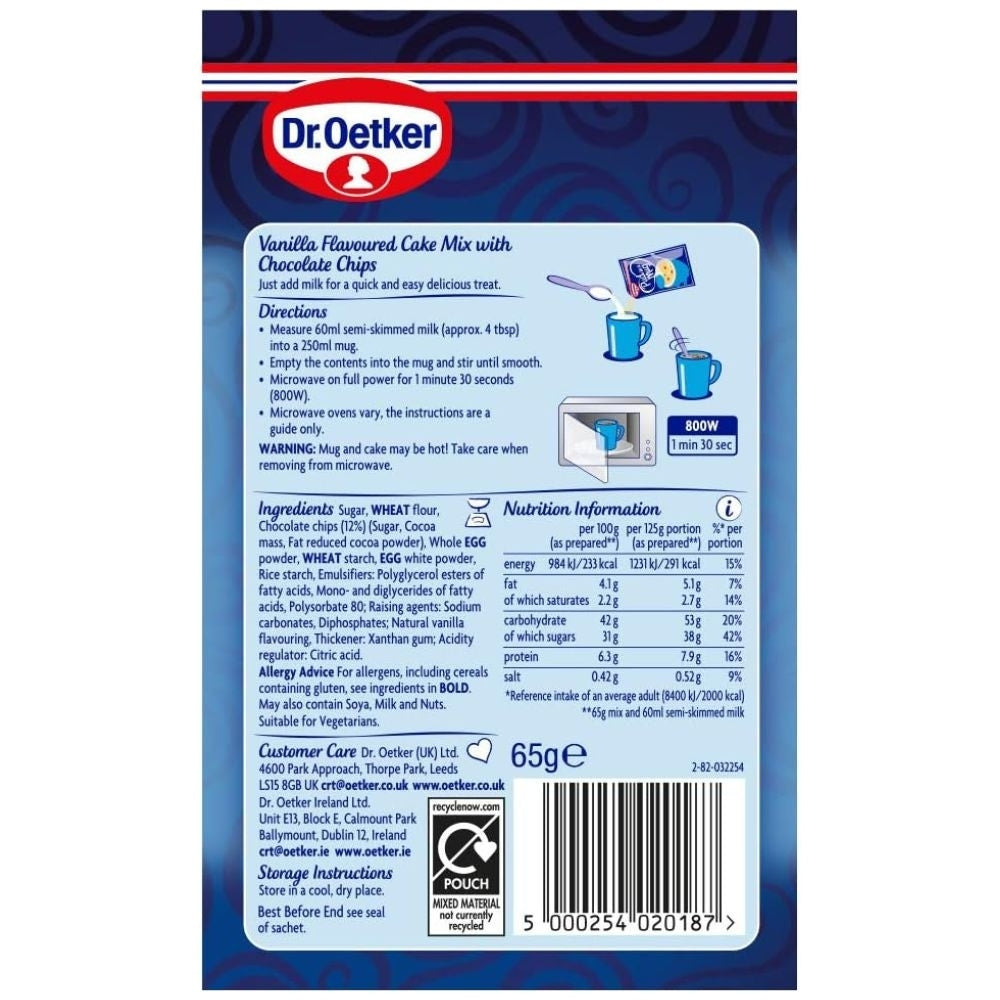 Dr. Oetker Chocolate Chip Pud In A Mug 65g