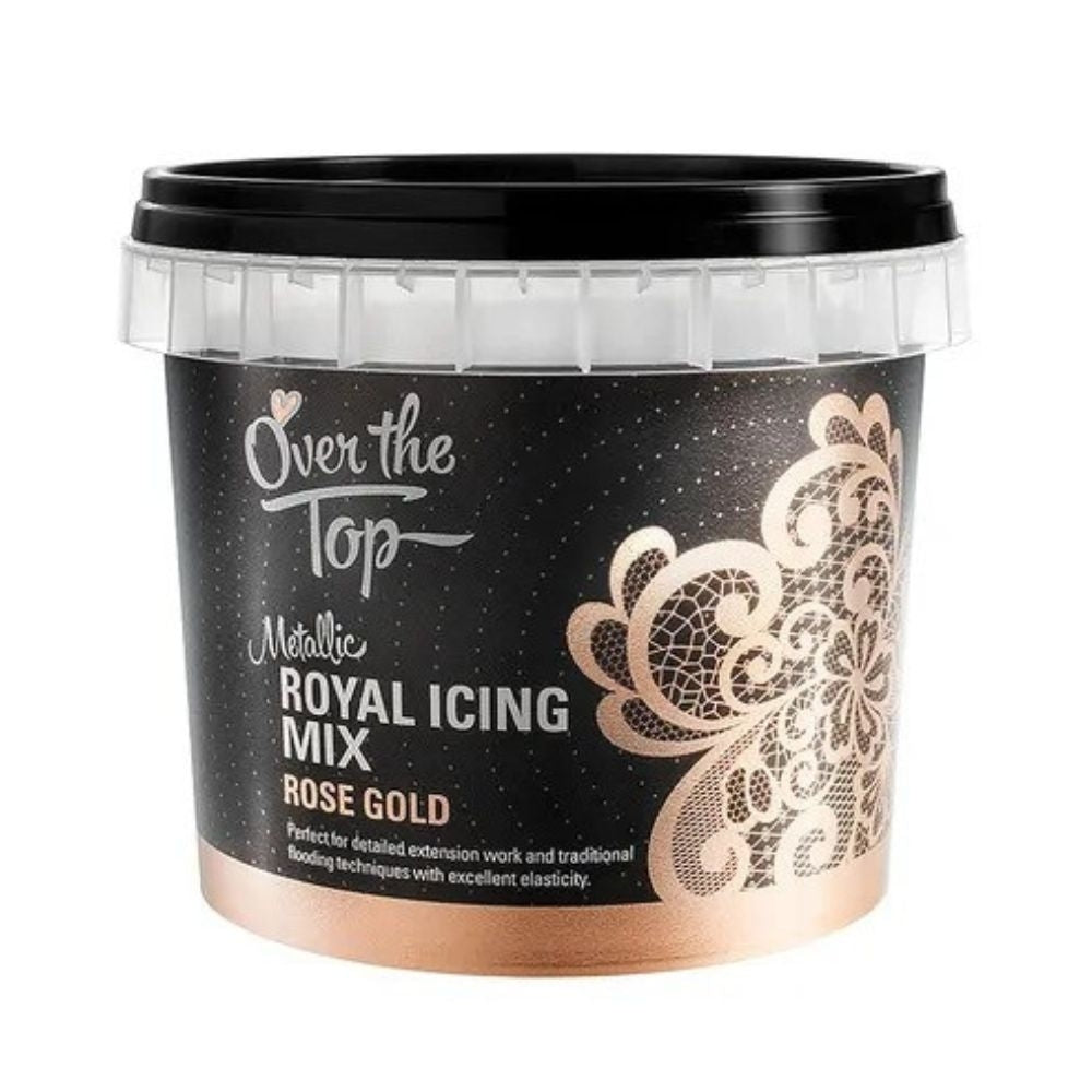 Over The Top Rose Gold Metallic Royal Icing 150g