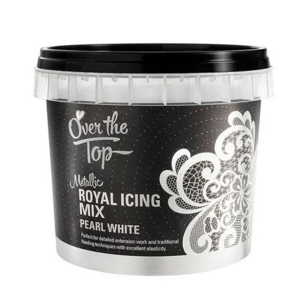 Over The Top Pearl White Metallic Royal Icing 150g