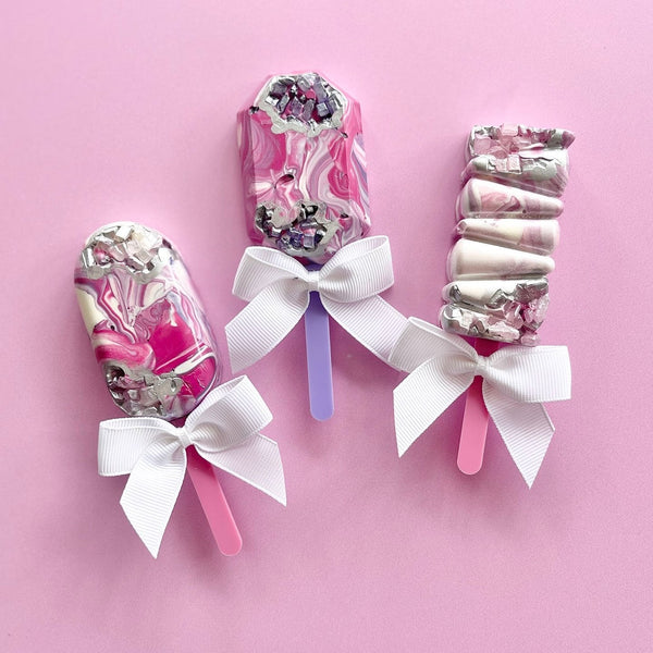Pink Marbled Cakesicles