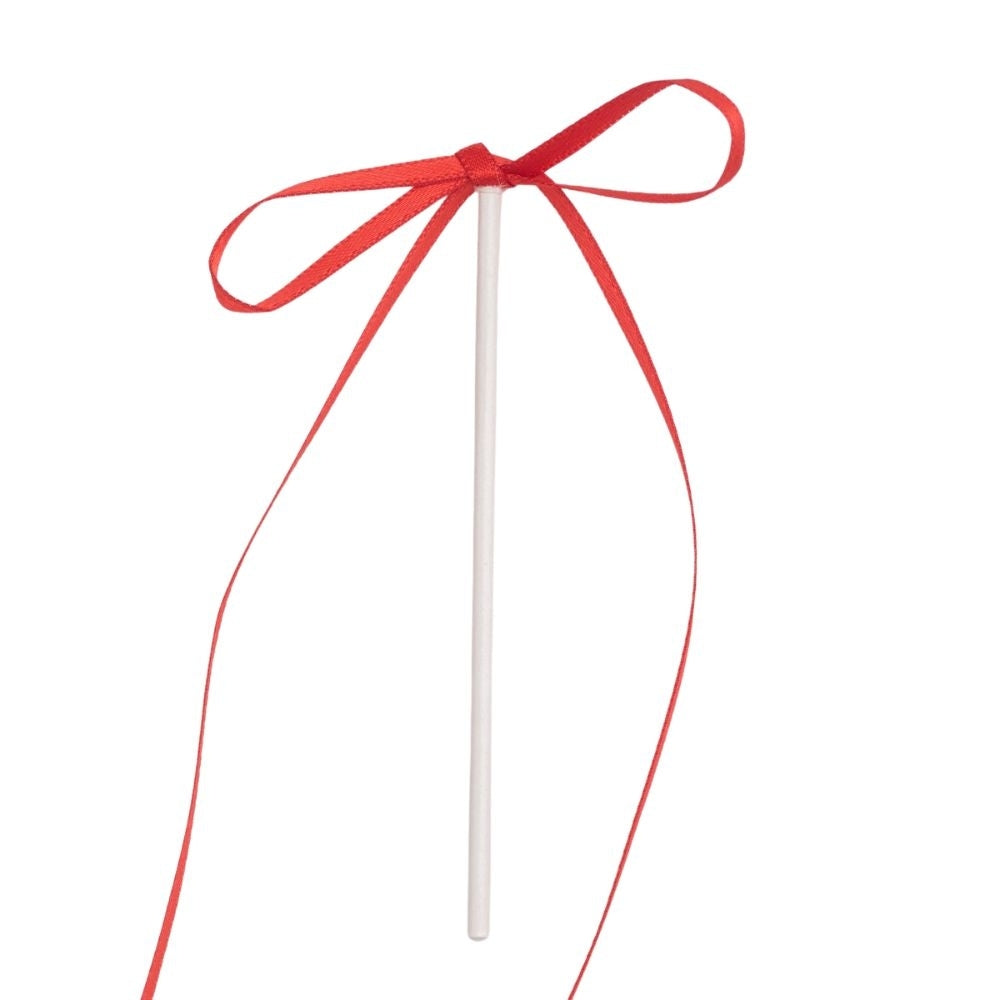 PME Red Ribbon Bow Topper x 8