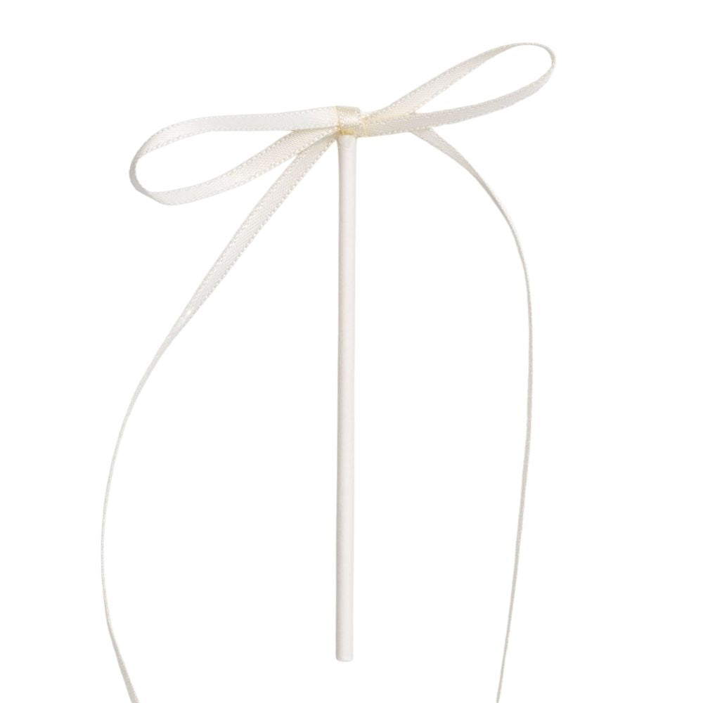 PME White Ribbon Bow Topper x 8