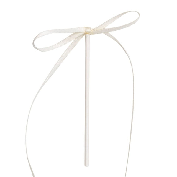 PME White Ribbon Bow Topper x 8
