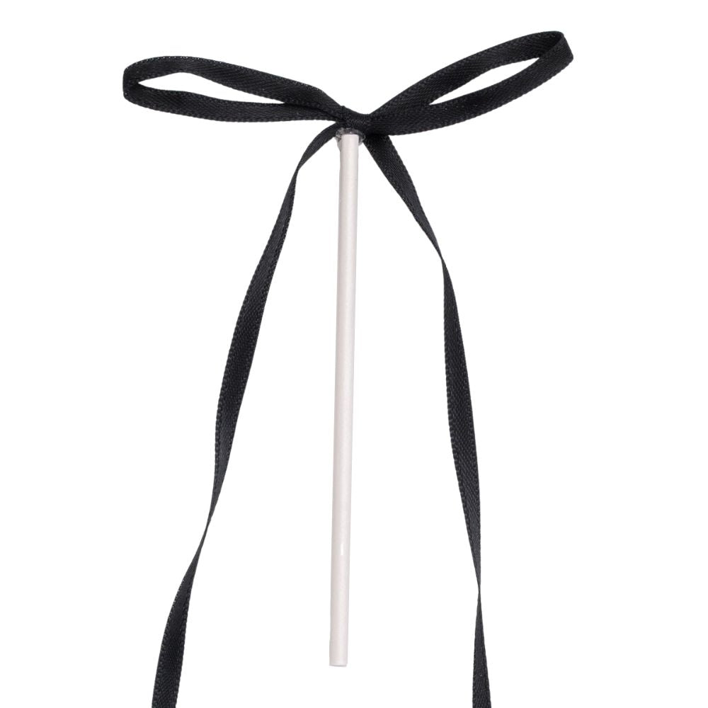PME Black Ribbon Bow Topper x 8