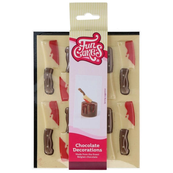 FunCakes Bloody Knives Chocolate Decorations Set Of 10