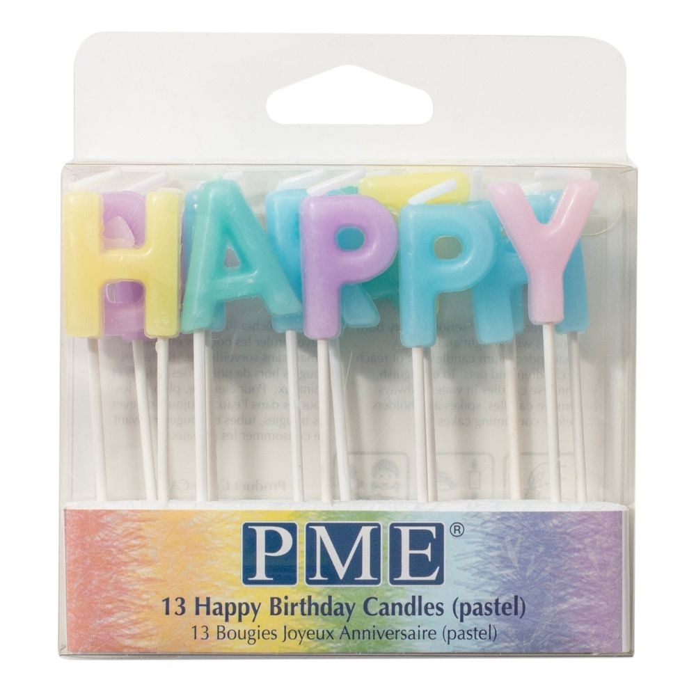 PME Pastel Happy Birthday Cake Candles
