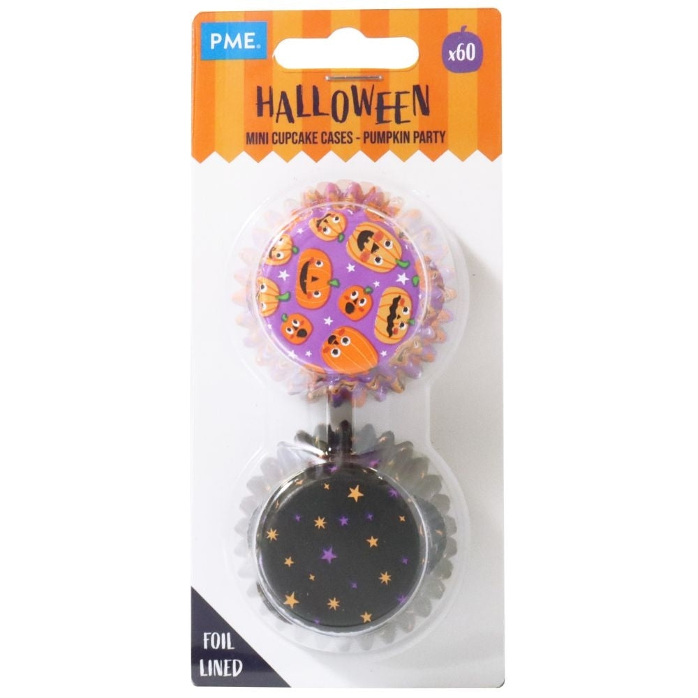PME Pumpkin Party Mini Halloween Foil-Lined Cupcake Cases x 60