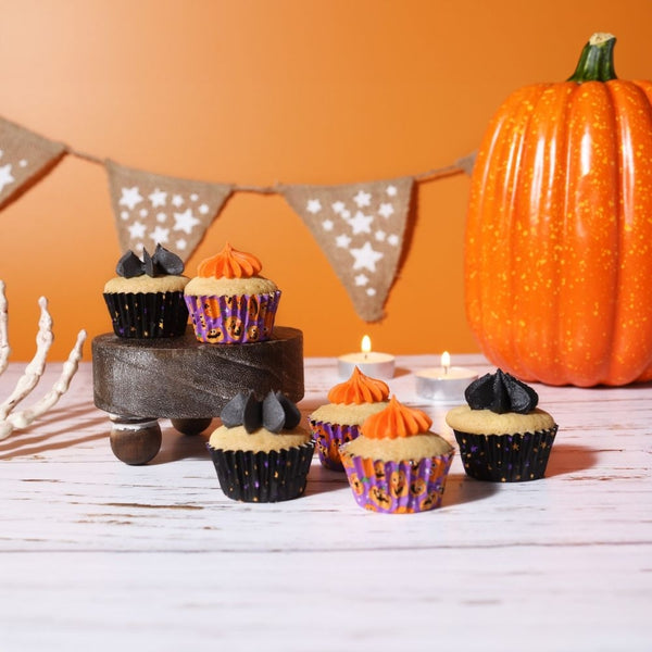 PME Pumpkin Party Mini Halloween Foil-Lined Cupcake Cases x 60