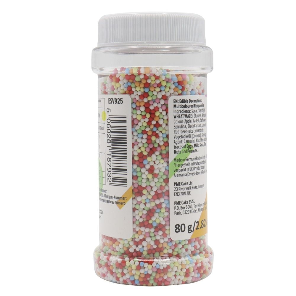 PME Multi Coloured Non-Pareils Sprinkles 80g