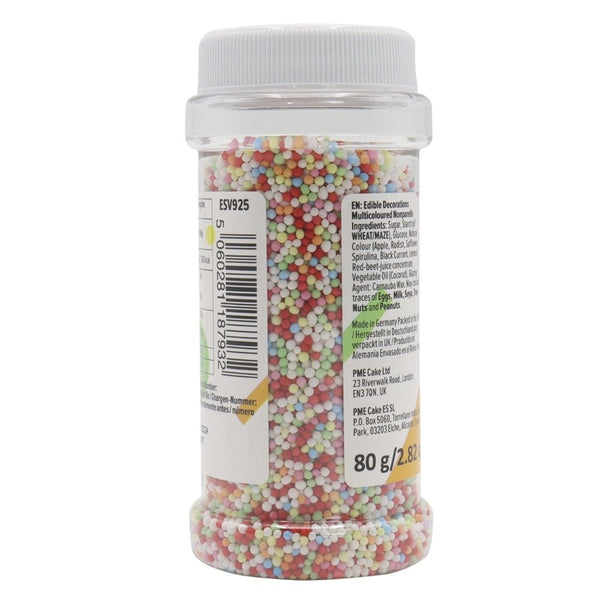 PME Multi Coloured Non-Pareils Sprinkles 80g