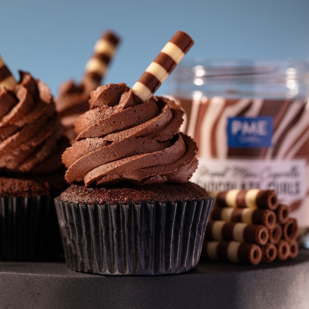 PME Striped Mini Chocolate Curls 100g