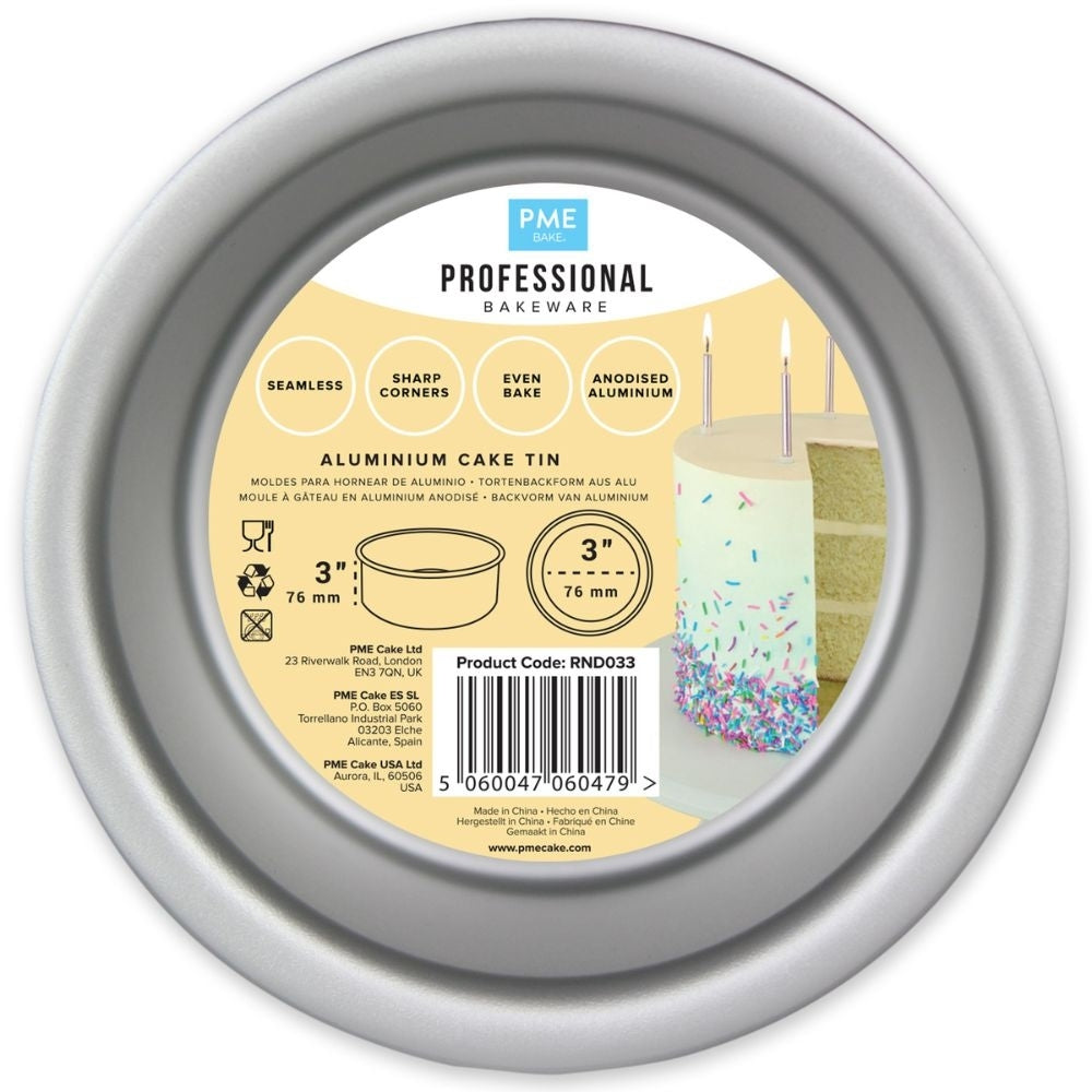 PME 3 Inch Deep Round Seamless Baking Tin