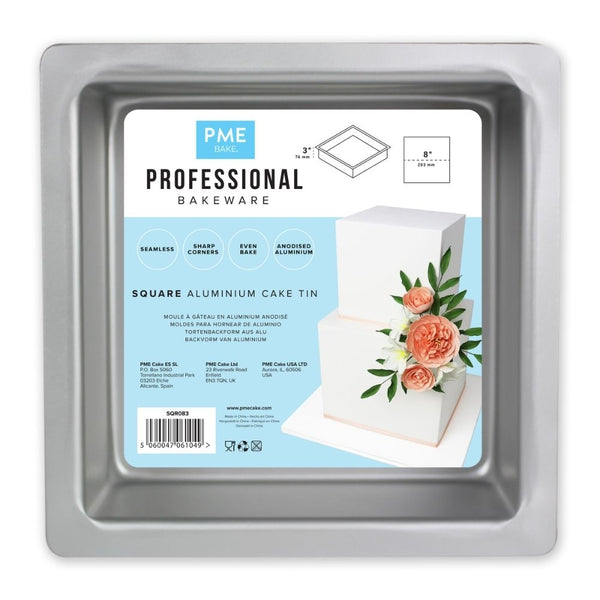 PME 3 Inch Deep Square Seamless Baking Tin