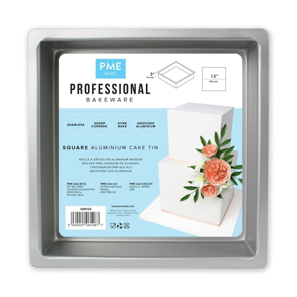 PME 3 Inch Deep Square Seamless Baking Tin