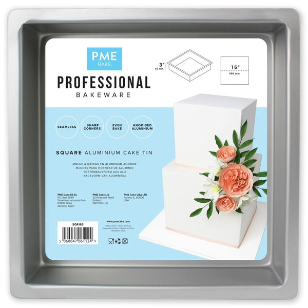 PME 3 Inch Deep Square Seamless Baking Tin