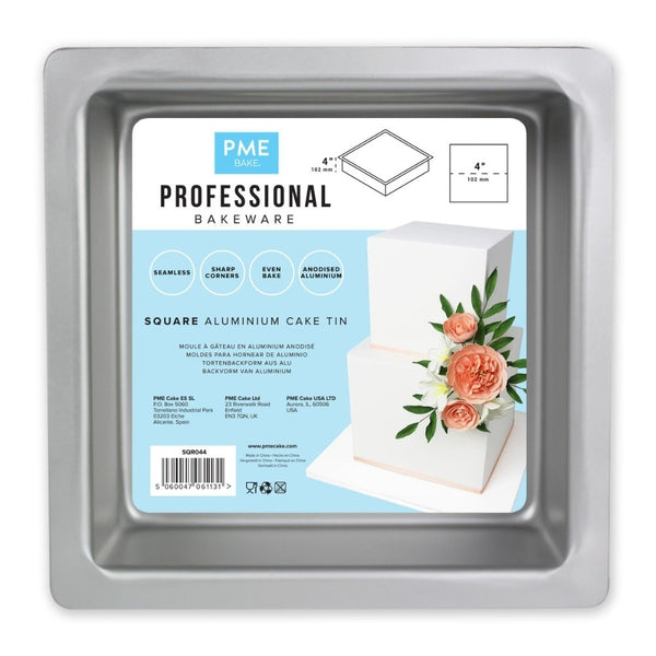 PME 4 Inch Deep Square Seamless Baking Tin