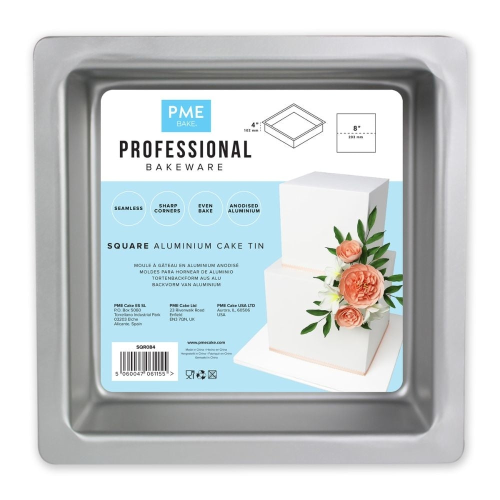 PME 4 Inch Deep Square Seamless Baking Tin