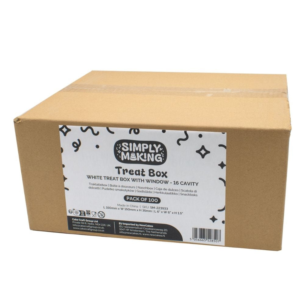 Simply Making White Treat Box x 100 (16 Cavity)