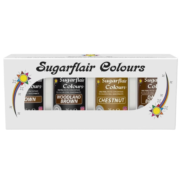 Sugarflair Brown Food Colour Paste Set Of 4