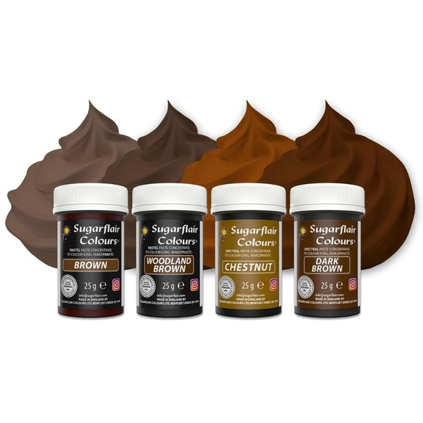 Sugarflair Brown Food Colour Paste Set Of 4