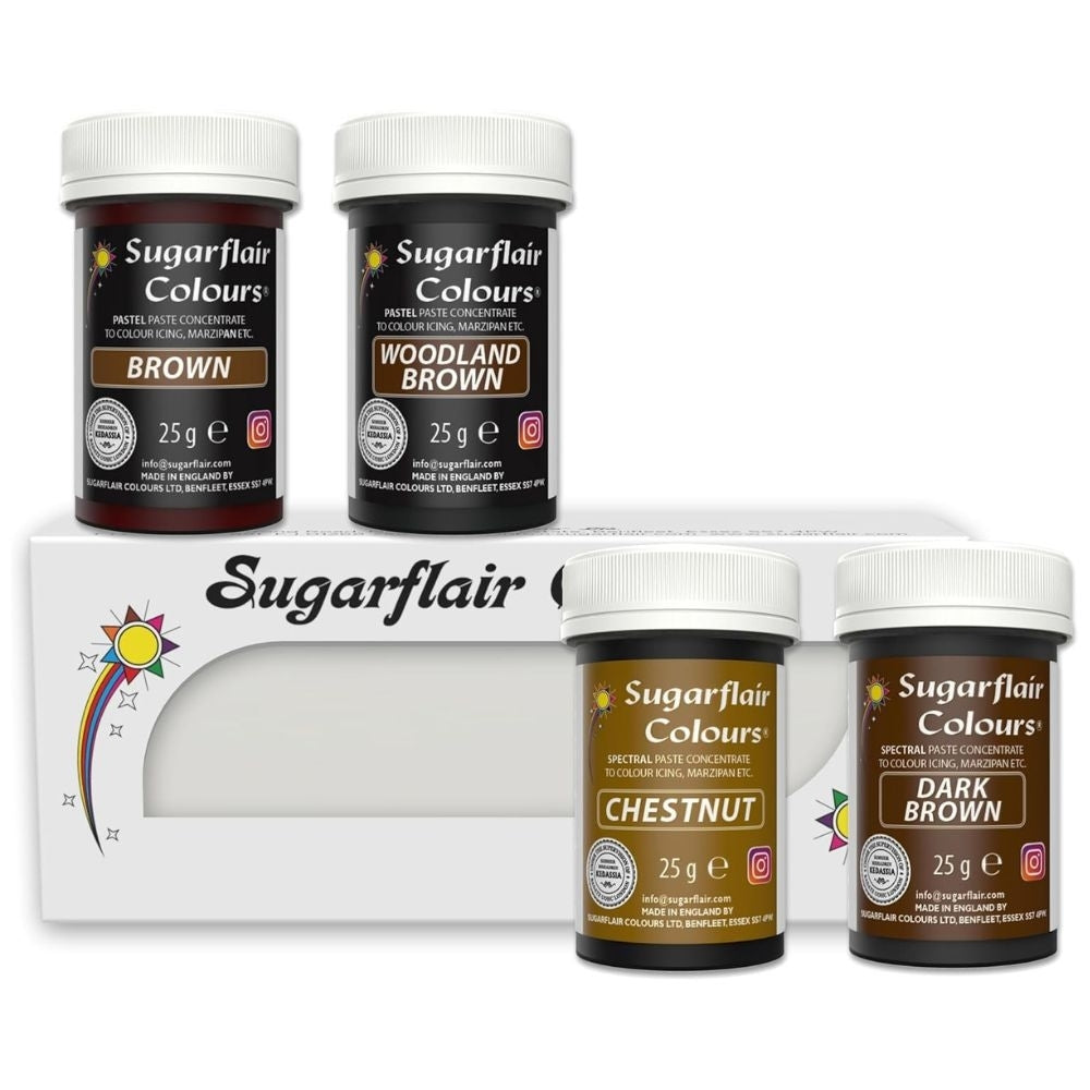 Sugarflair Brown Food Colour Paste Set Of 4