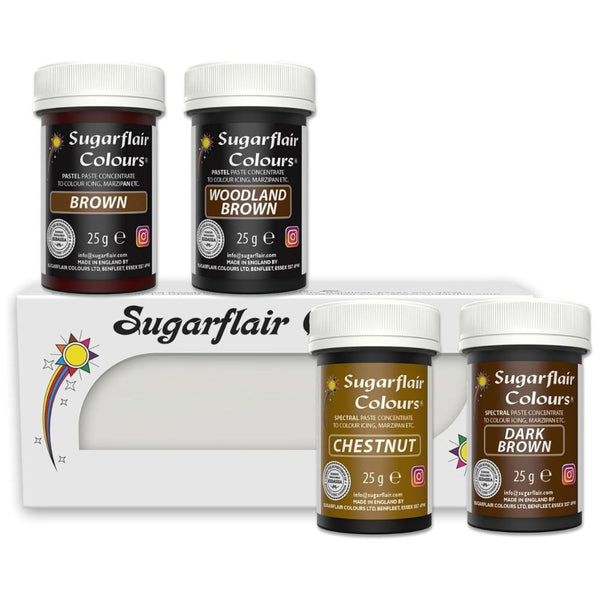 Sugarflair Brown Food Colour Paste Set Of 4