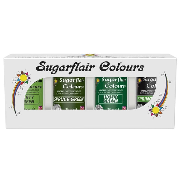 Sugarflair Green Food Colour Paste Set Of 4