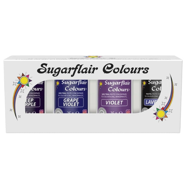 Sugarflair Purple Food Colour Paste Set Of 4