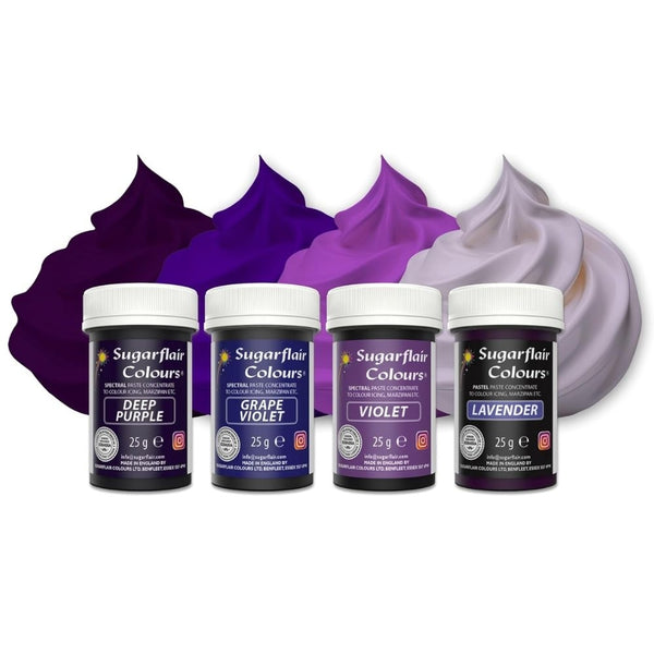 Sugarflair Purple Food Colour Paste Set Of 4