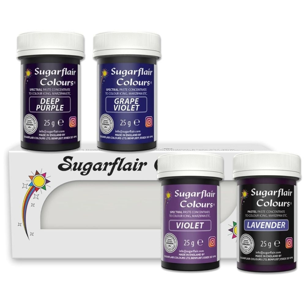 Sugarflair Purple Food Colour Paste Set Of 4