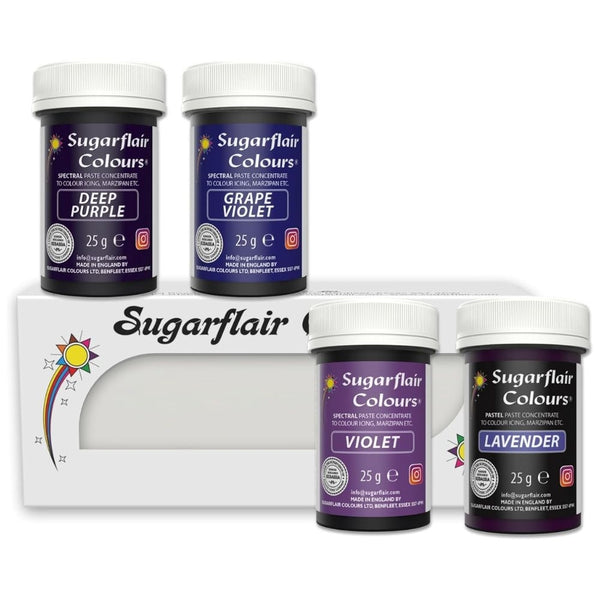 Sugarflair Purple Food Colour Paste Set Of 4