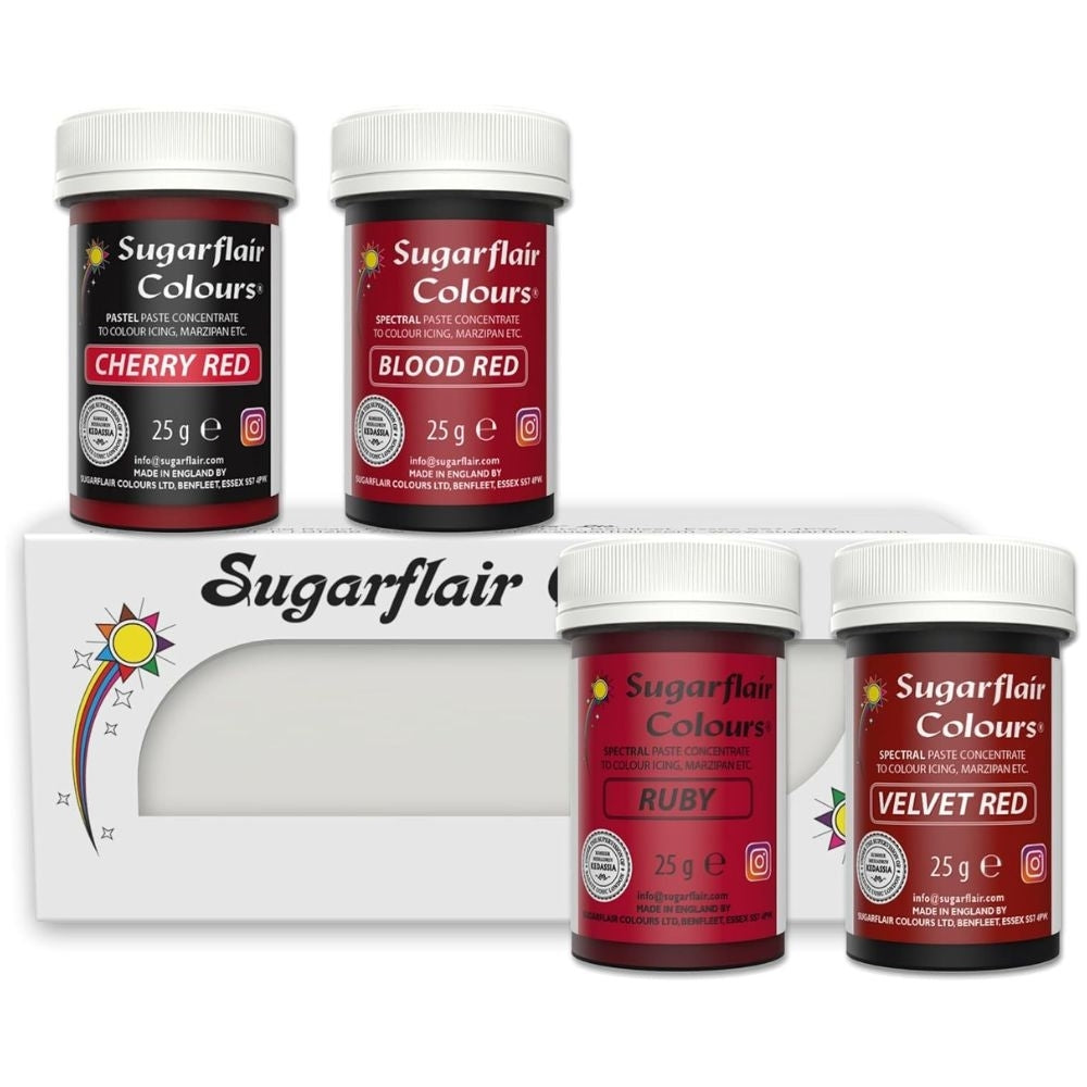 Sugarflair Red Food Colour Paste Set Of 4