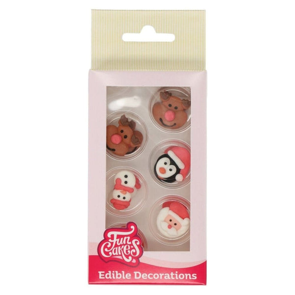 FunCakes Christmas Sugar Decorations Set Of 12