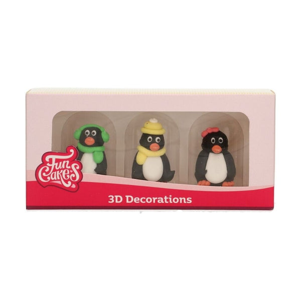 FunCakes Penguin 3D Sugar Decorations Set Of 3