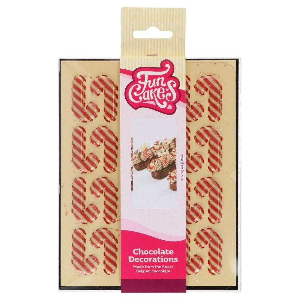 FunCakes Candy Cane Chocolate Decorations Set Of 24