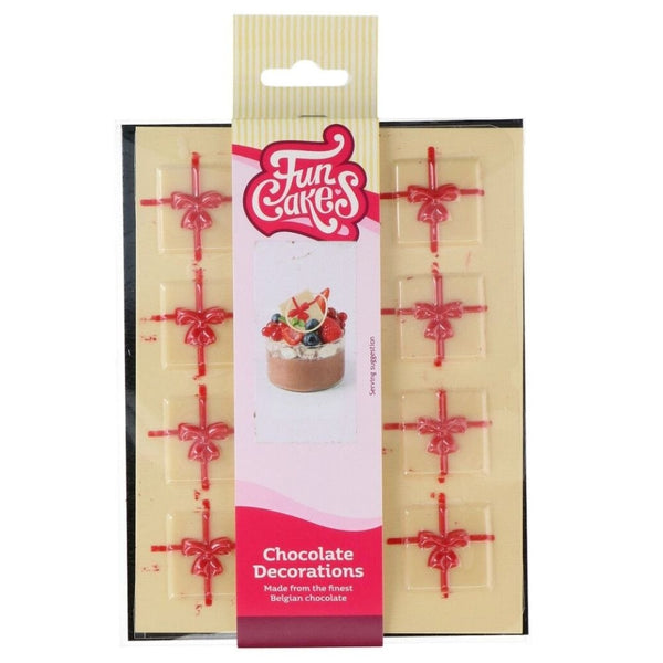 FunCakes White & Red Gift Chocolate Decorations Set Of 12