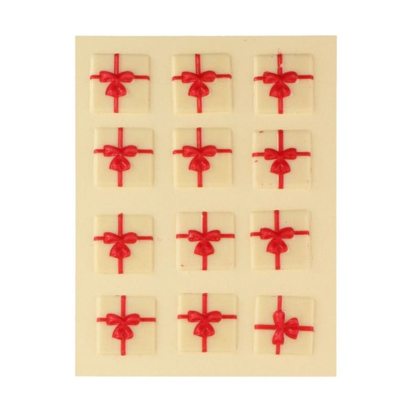 FunCakes White & Red Gift Chocolate Decorations Set Of 12
