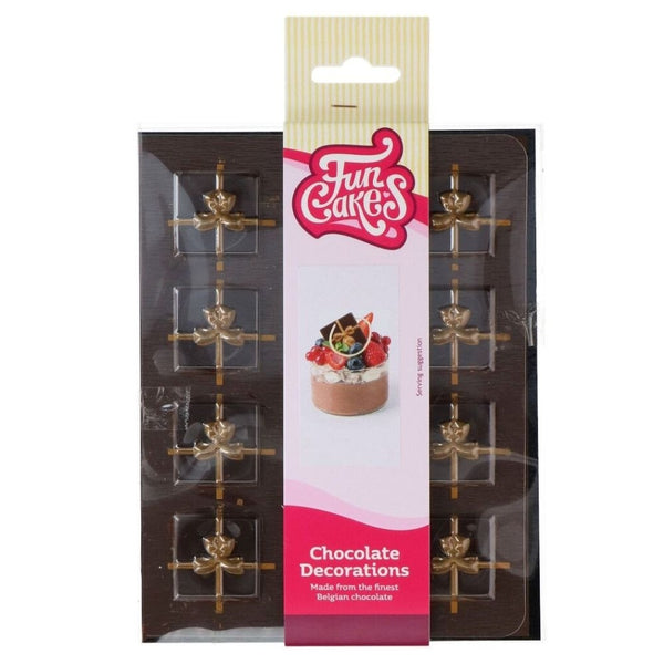 FunCakes Brown & Gold Gift Chocolate Decorations Set Of 12