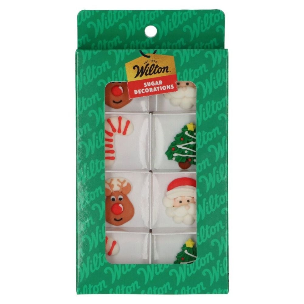 Wilton Merry Christmas Sugar Topper Set Of 8