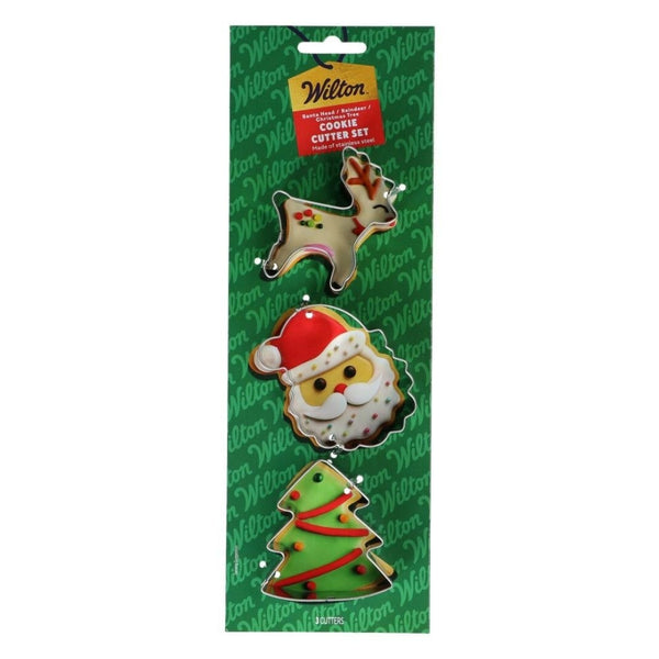 Wilton Santa, Reindeer, Christmas Tree Cookie Cutter Set Of 3