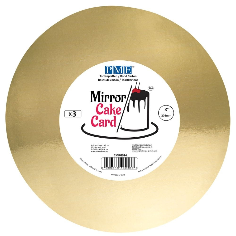 PME Gold Round Mirror Cake Board Pack Of 3