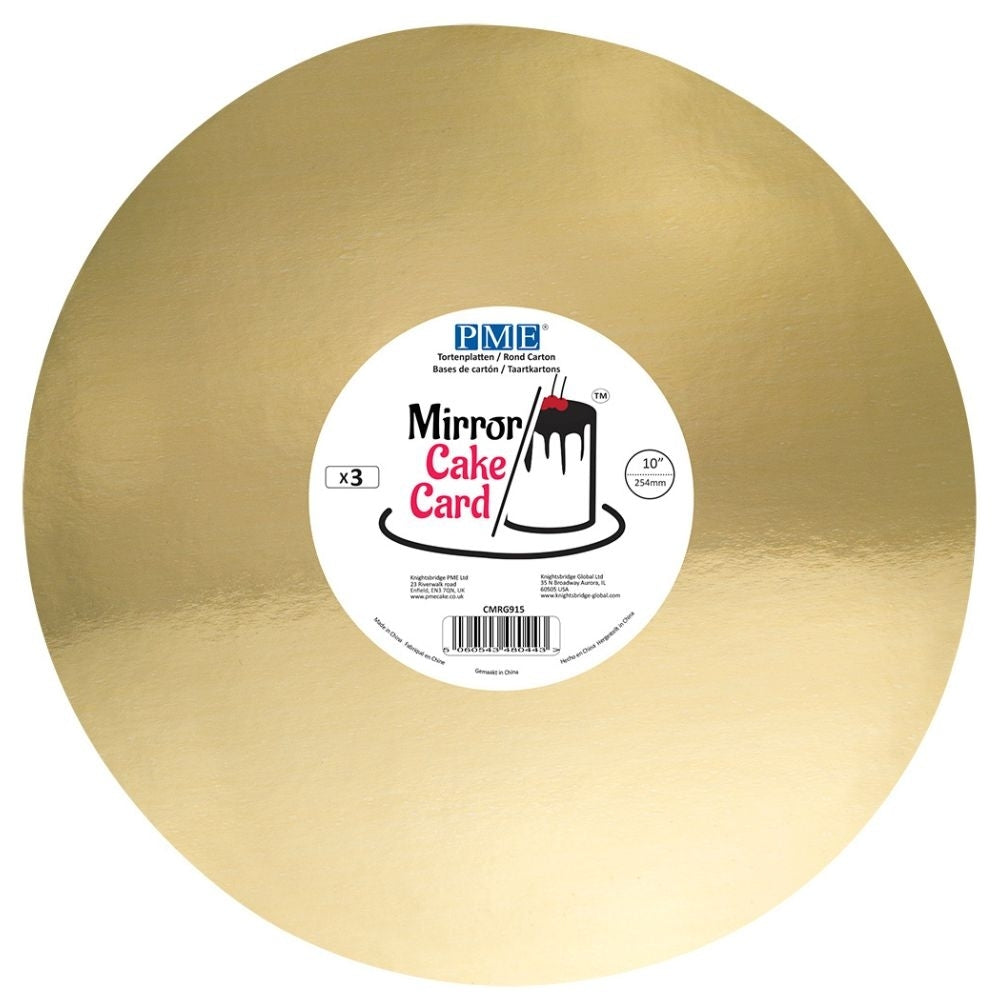 PME Gold Round Mirror Cake Board Pack Of 3