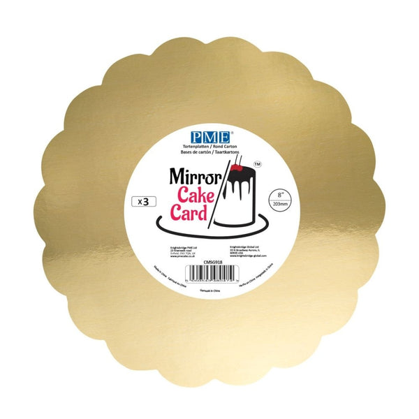 PME Gold Scallop Mirror Cake Board Pack Of 3