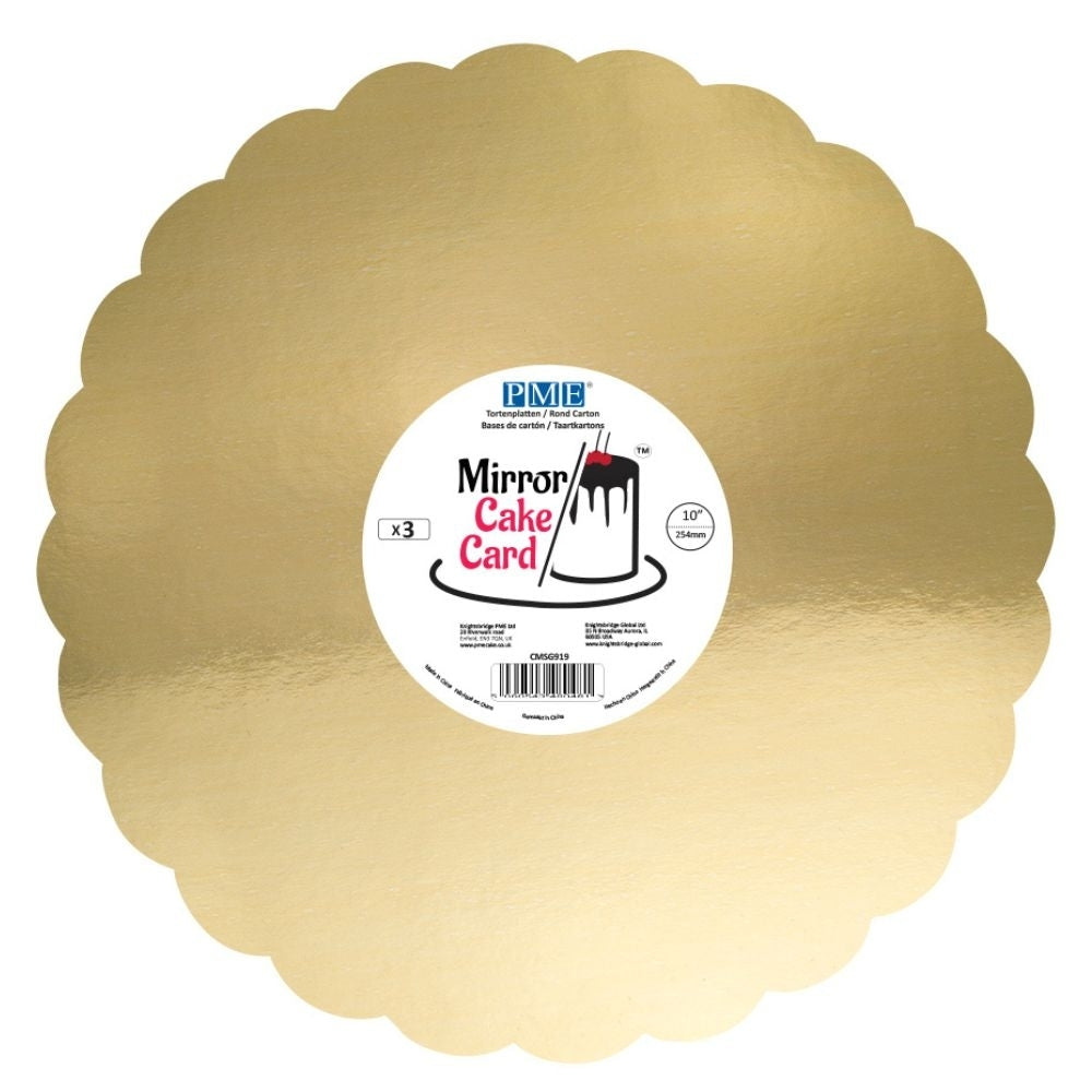 PME Gold Scallop Mirror Cake Board Pack Of 3