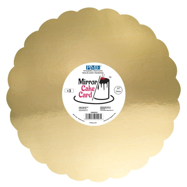 PME Gold Scallop Mirror Cake Board Pack Of 3