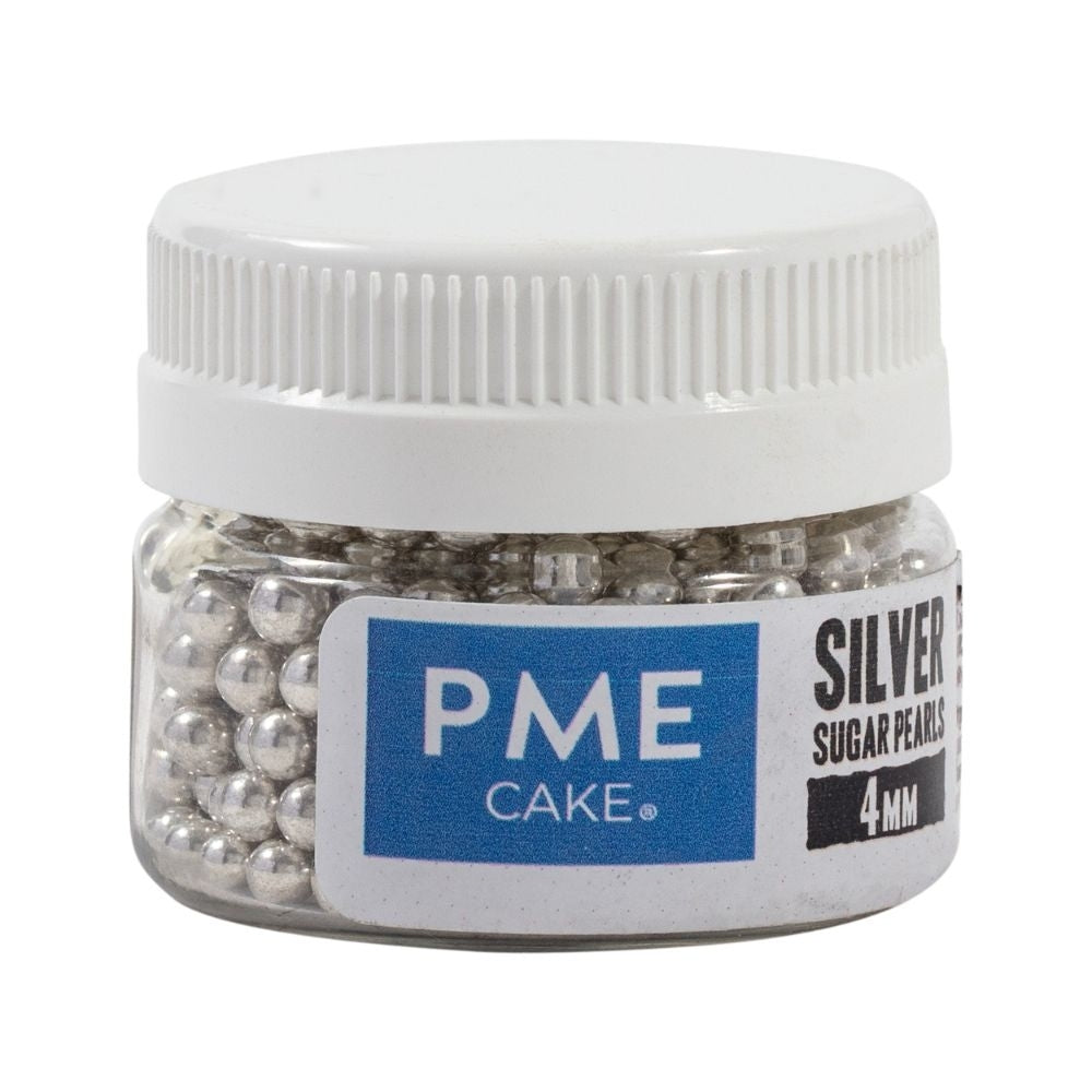 PME Silver 4mm Sugar Pearls 25g