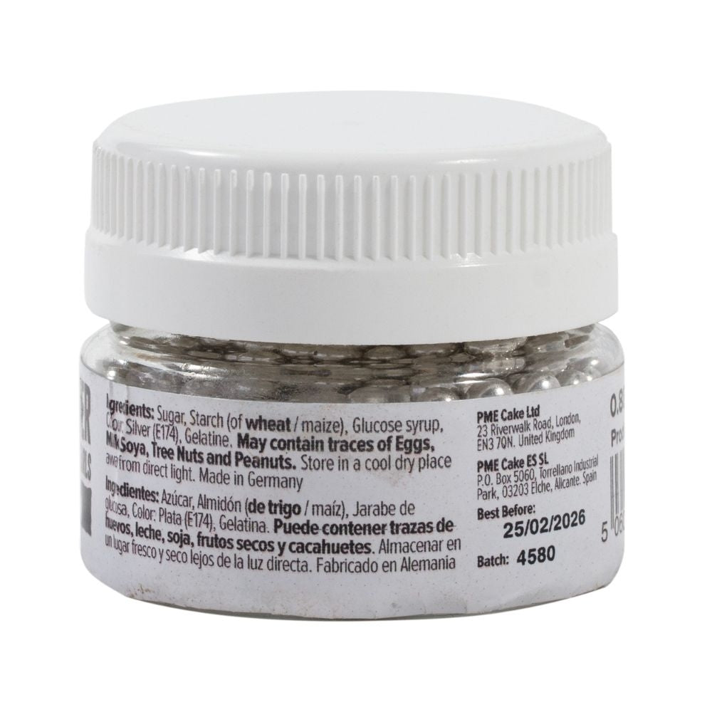 PME Silver 4mm Sugar Pearls 25g